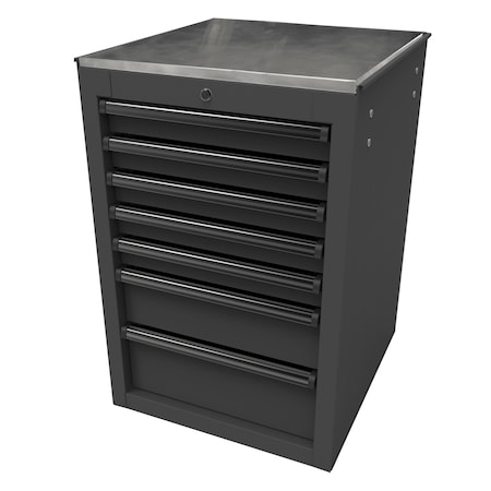 Homak 22in RS Pro 7-Drawer Side Cabinet - Black BK08022070